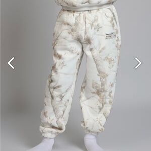 Kids Patterned Cream Jogger Pants